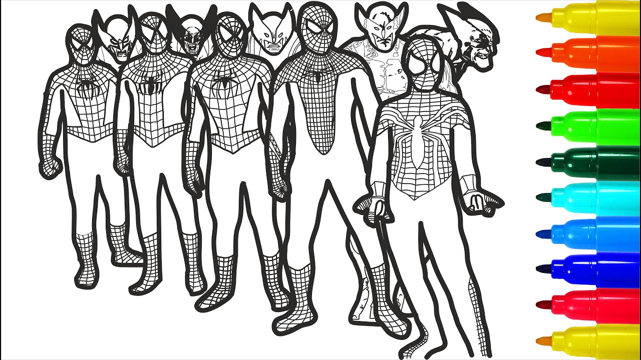 Spiderman wolverine sports teams coloring pages