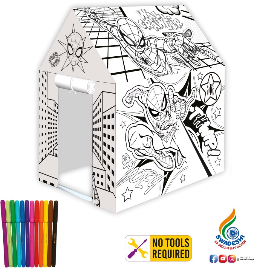 Ratnas my coloring hut jr marvel spiderman perfect coloring kit for kids