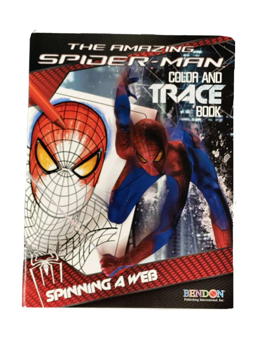 Spiderman coloring trace book kids color activity book boys girls bendon inc