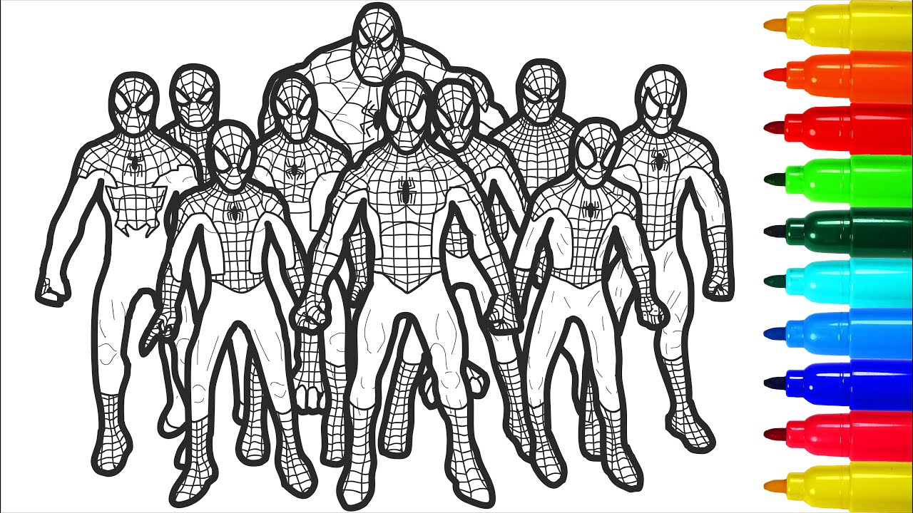 Spiderman brotherhood coloring pages spiderman brotherhood coloring pages with colored markers