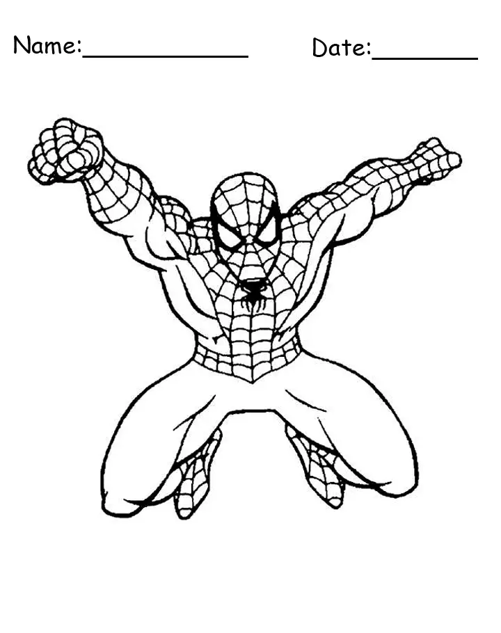 Leaping spiderman coloring pages