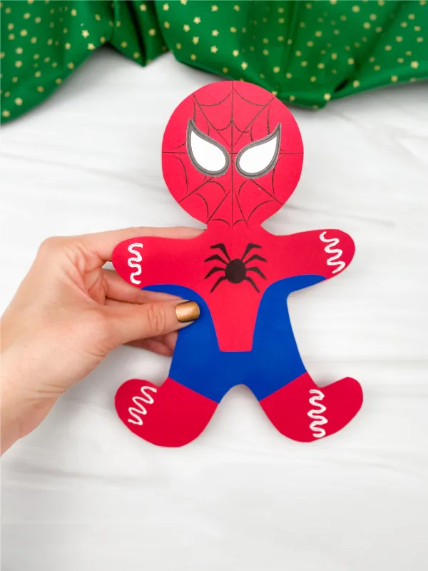 Spiderman gingerbread man craft for kids free template