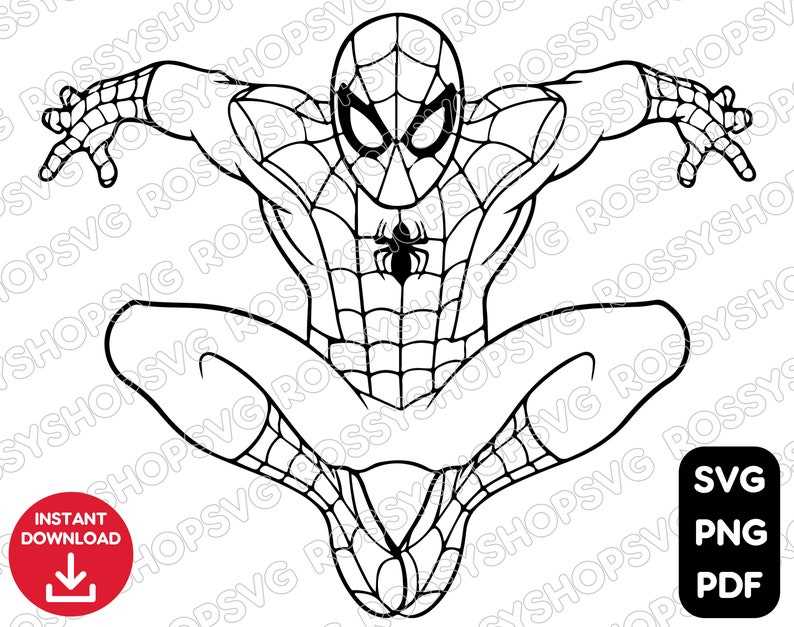 Spiderman svg black and white creativity and fun digital download