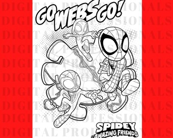 Spidey and his amazing friends coloring book for kids