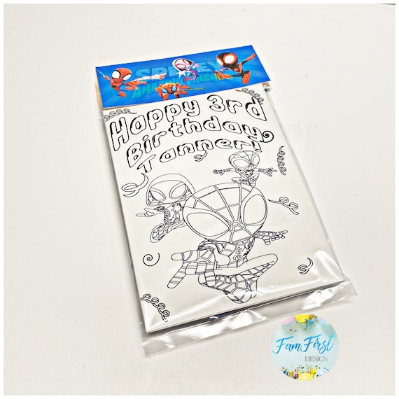 Spidey and his amazing friends coloring activity set spidey personalized coloring pages with crayons party favors