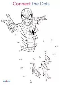 Free printable spiderman dot to dot preschool colors spiderman dots