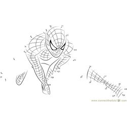 Spider man flying dot to dot printable worksheet dots colouring pages connect the dots