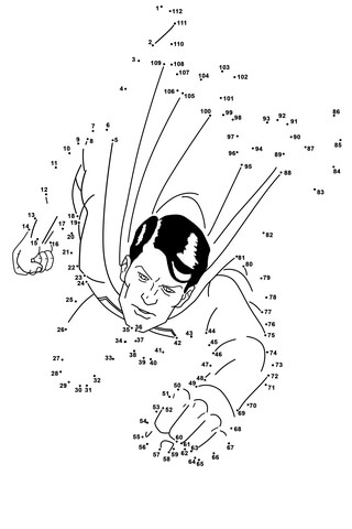 Superman superhero dot to dot free printable coloring pages