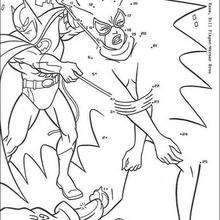 Dot to dot spiderman game coloring pages