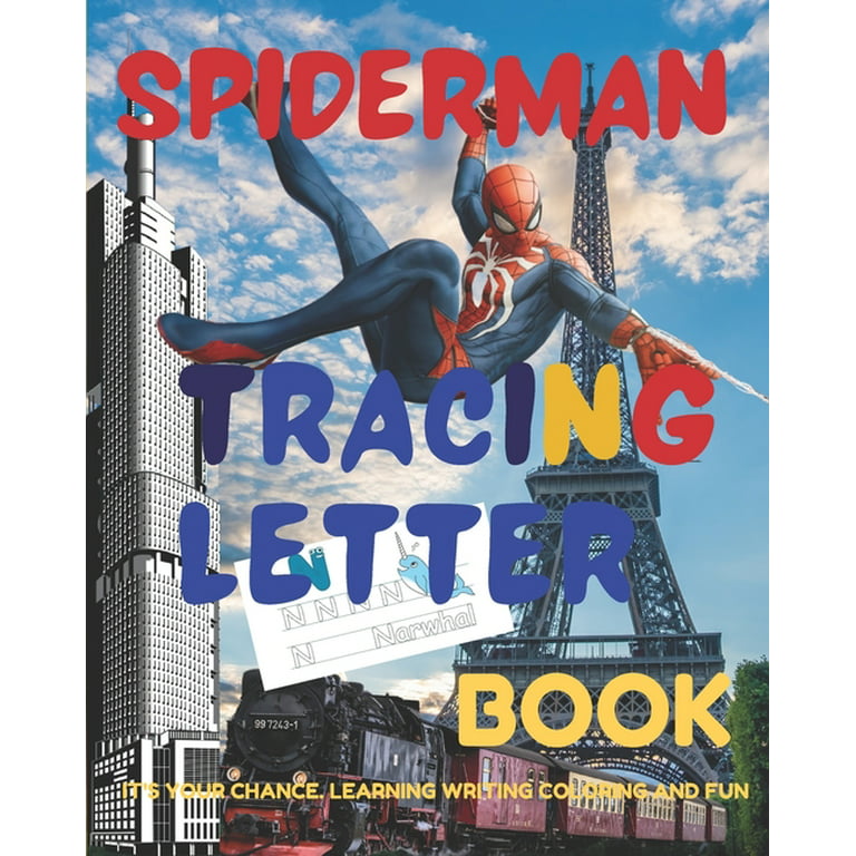 Spiderman tracing letter book dot tracing book for kindergarten and animal picture coloring book learning the names of the animals with fun by coloring the pictures more than pictures in