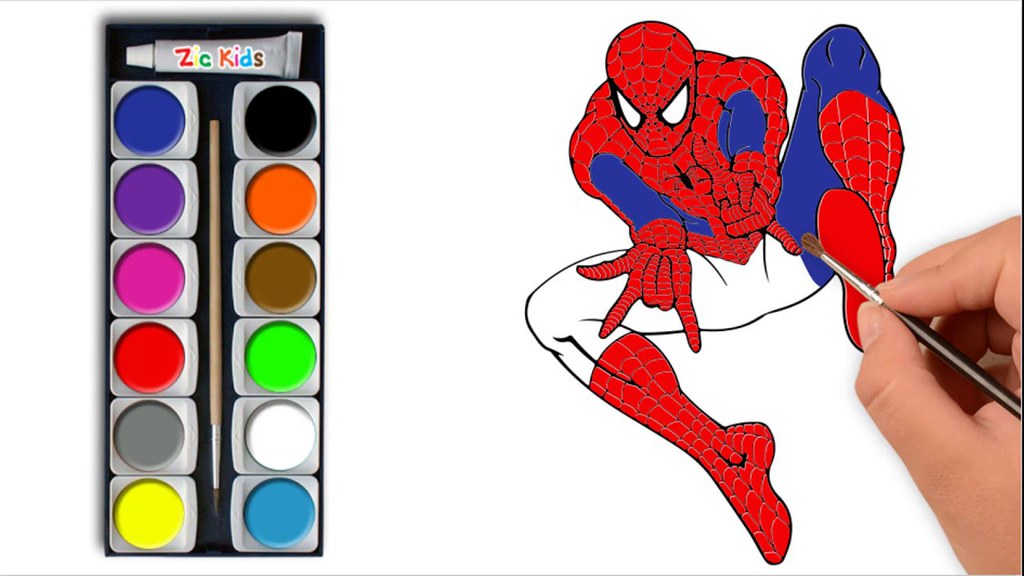 How to draw spiderman coloring pages for kids ð learn thâ