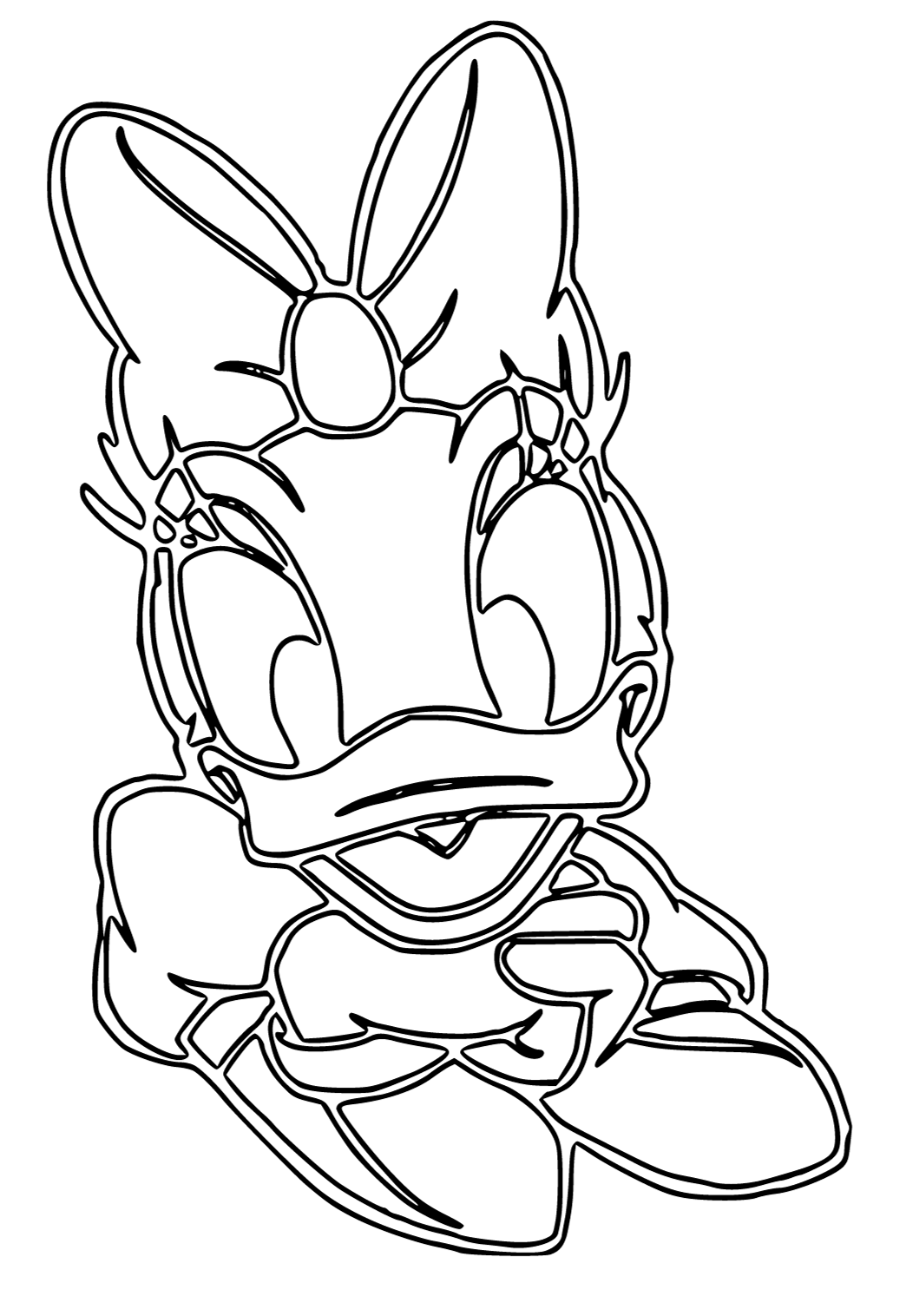 Free printable daisy duck face coloring page for adults and kids