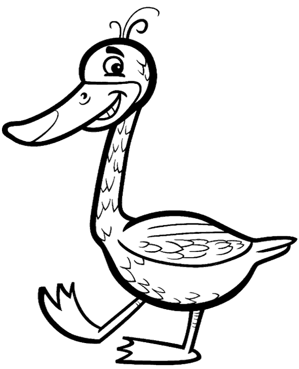 Easy duck coloring sheet for toddlers