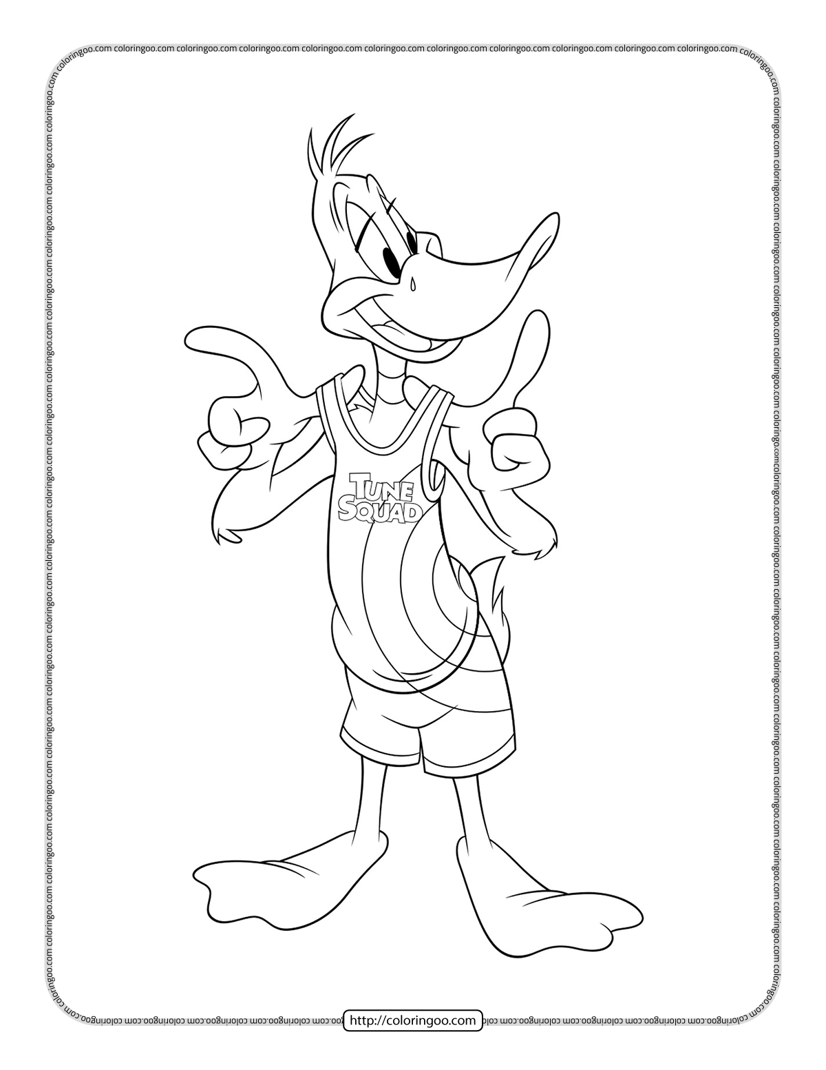 Space jam daffy duck coloring pages