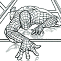 Spiderman climbing coloring pages