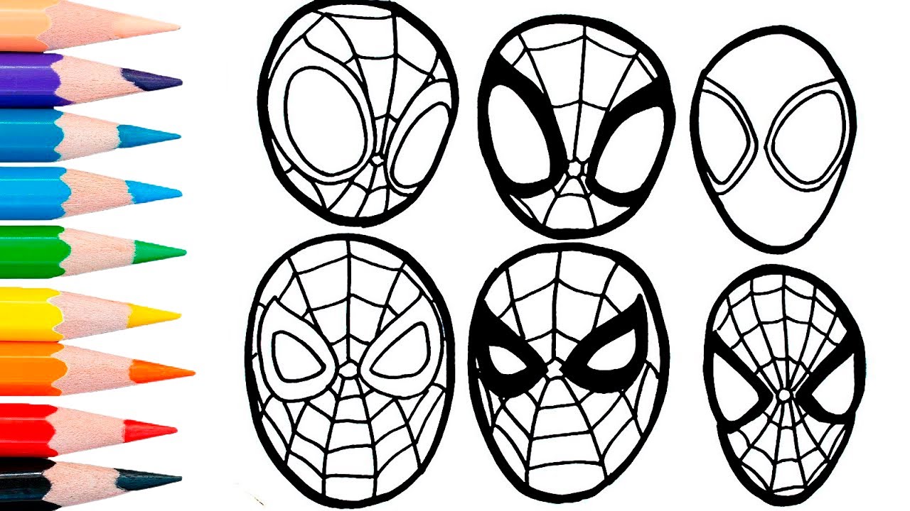 Spiderman face coloring pages