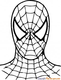 Spiderman face drawing to color