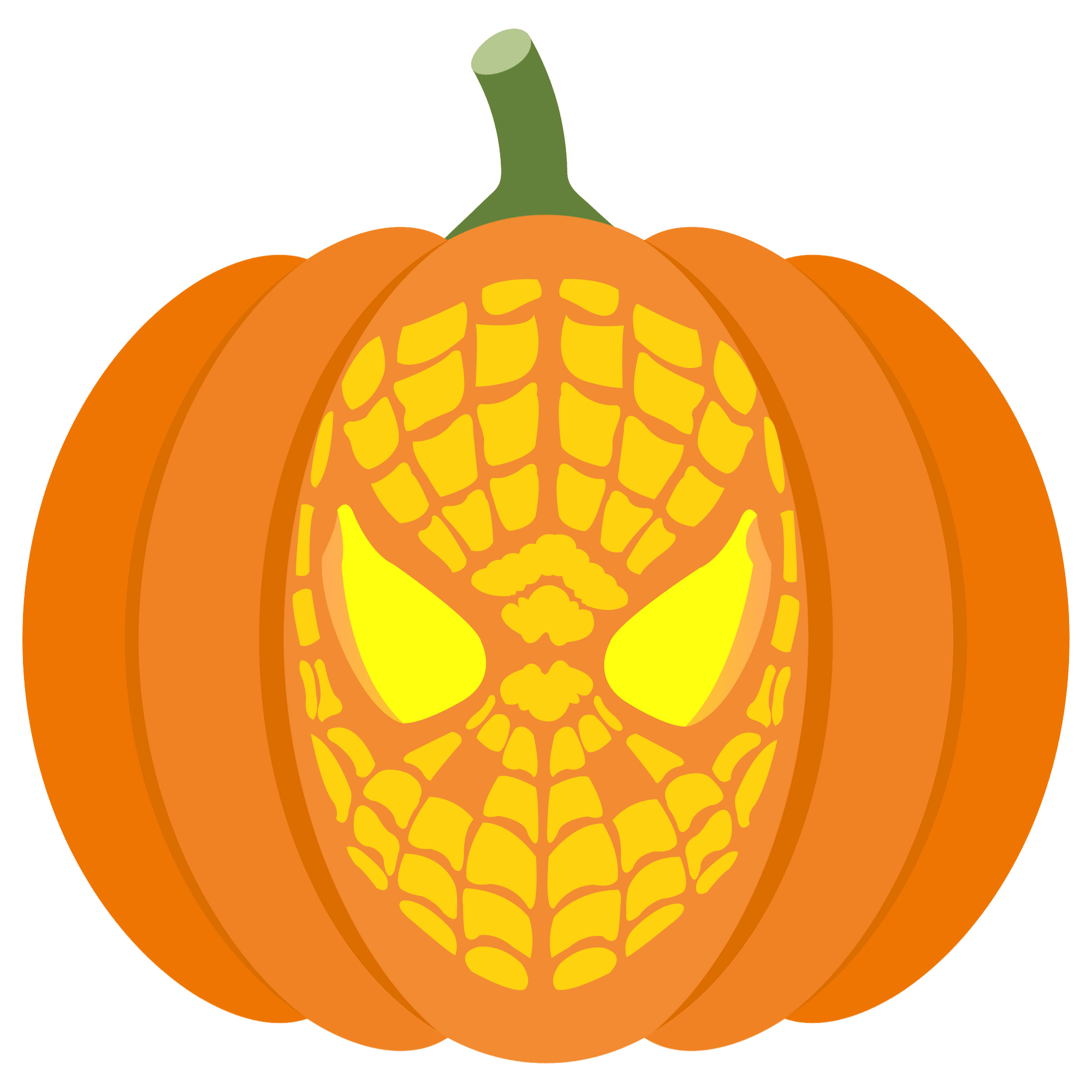 Spiderman face pumpkin stencil free printable papercraft templates