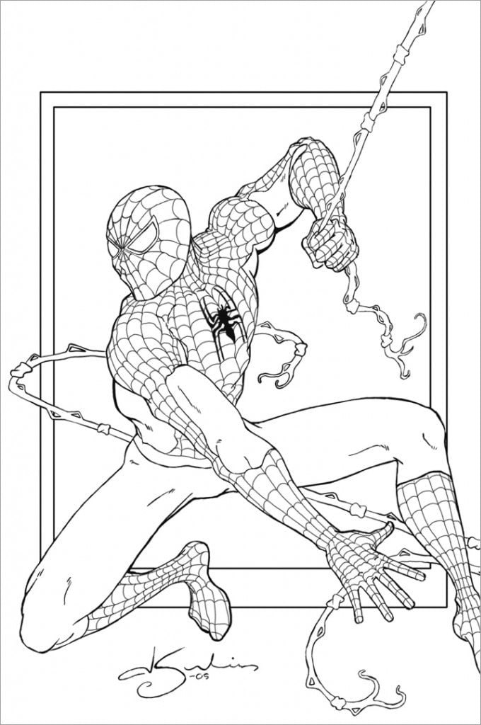 Spiderman colouring pages