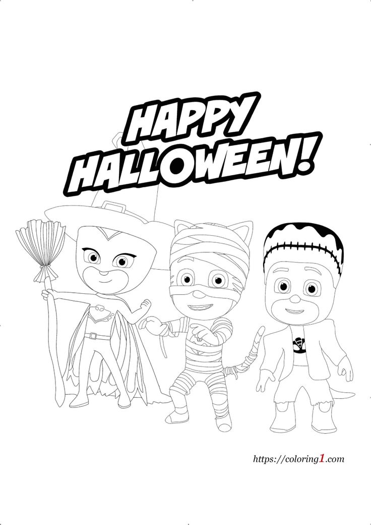 Pj masks halloween coloring pages