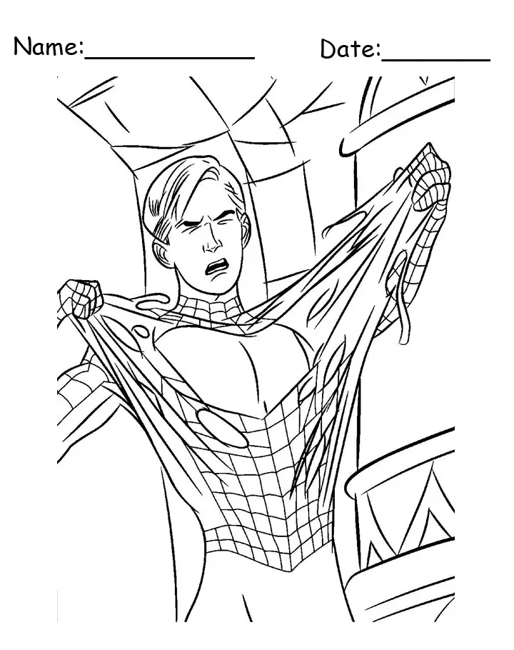 Free spiderman coloring costume printable coloring sheets