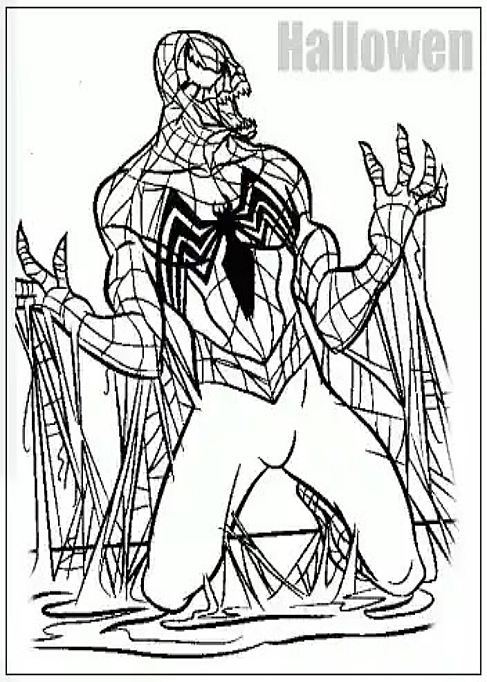 Best free spiderman halloween coloring pages