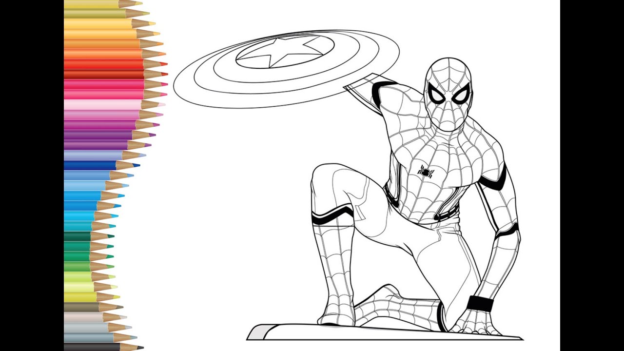 How to colour spiderman step by step spiderman homeing coloring page spider