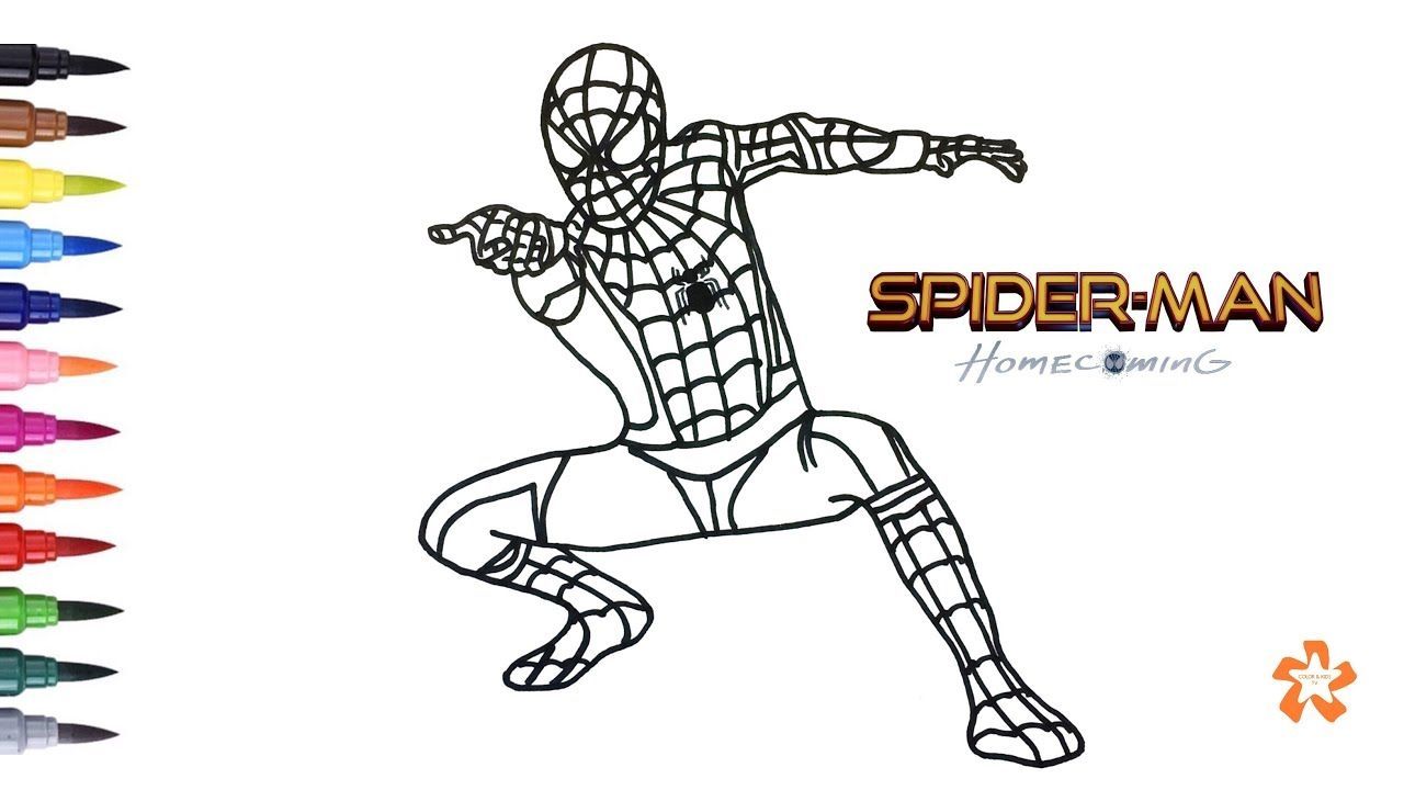 Spider man homeing coloring pages sinema