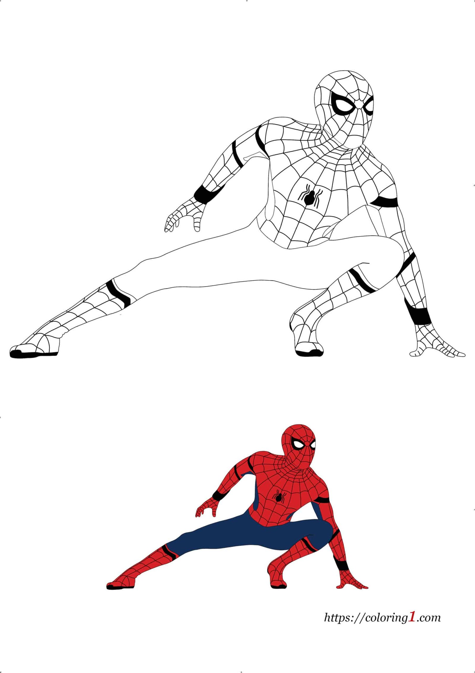 Spiderman homeing coloring pages