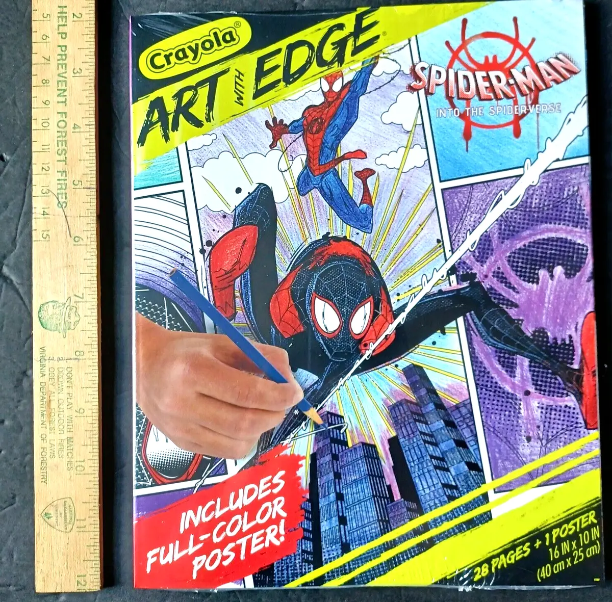 New sealed crayola art with edge spiderman into the spiderverse page poster