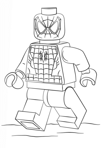 Lego spiderman coloring page free printable coloring pages