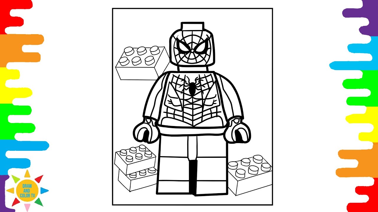 Spideran lego coloring pages spider