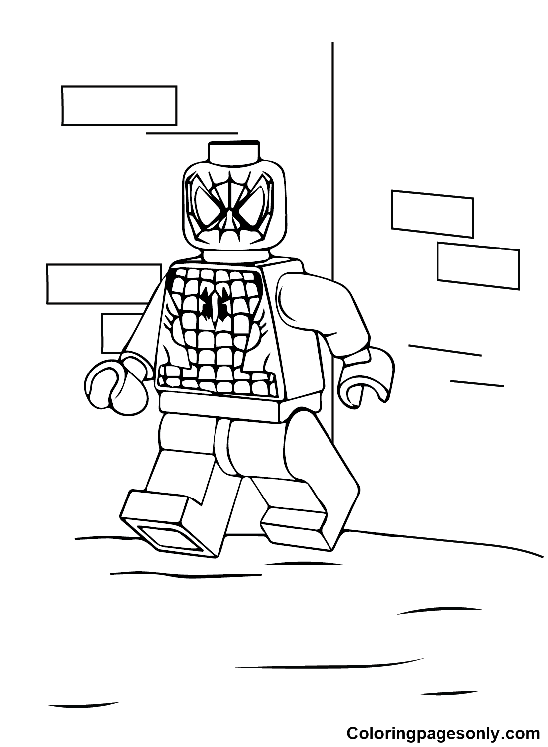 Lego spiderman coloring pages printable for free download