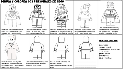 Lego colouring clothes teaching resources