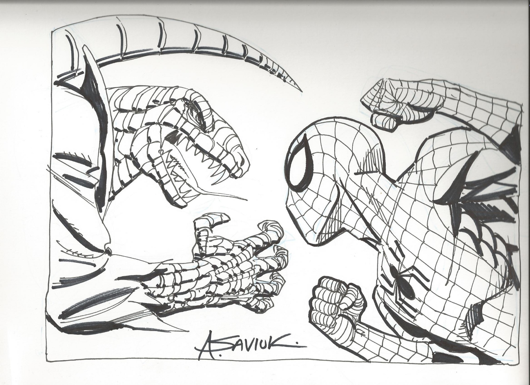 Spiderman vs the lizard by alex saviuk in rob shaldas spidey and foes ic art gallery room