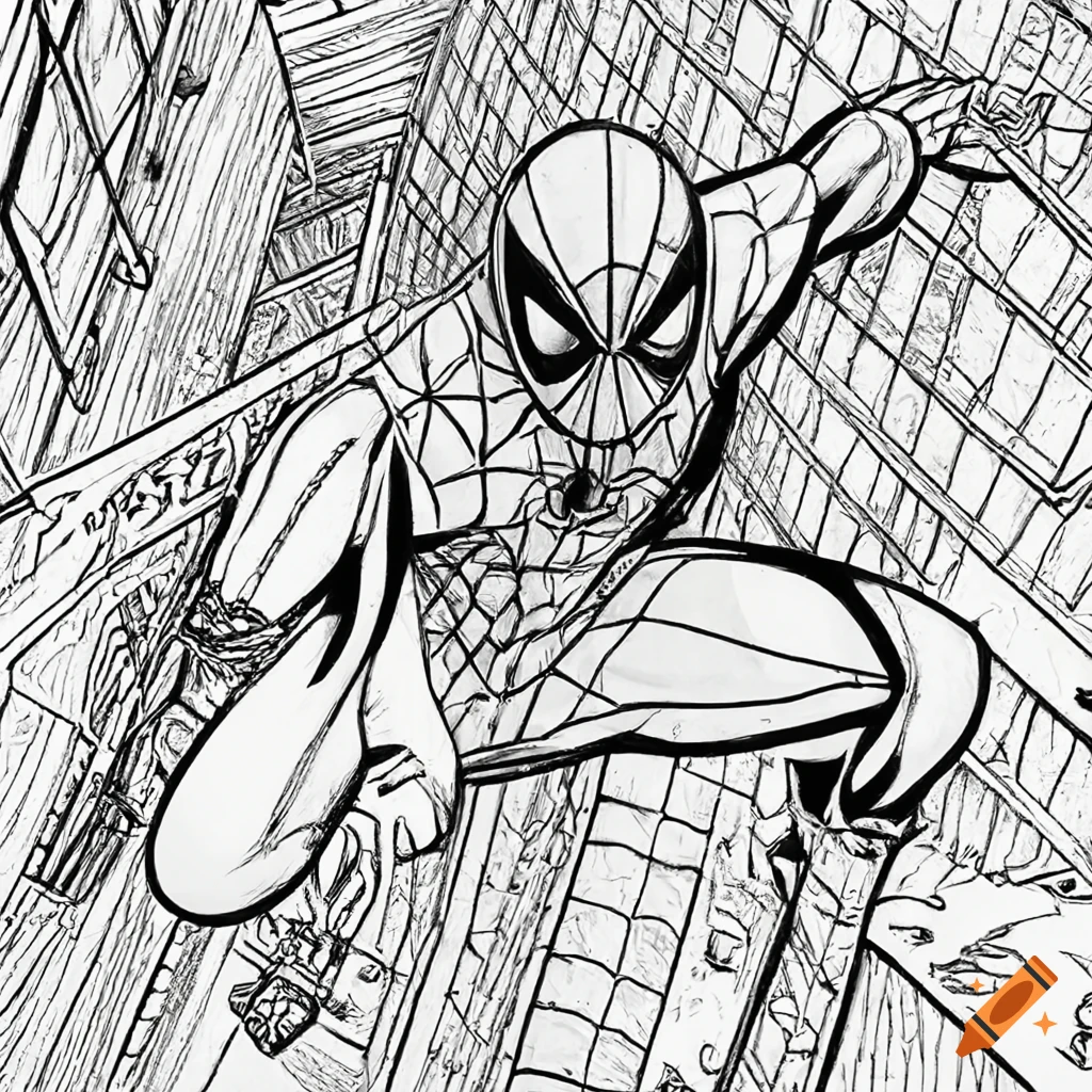 Spiderman coloring page on