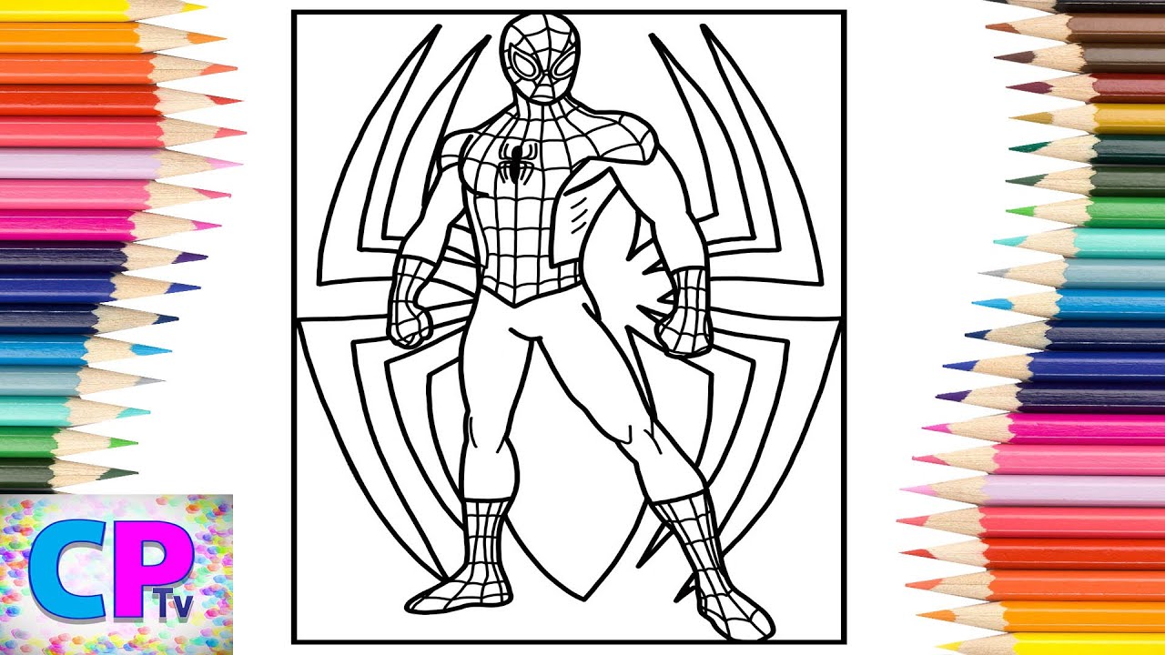 Spideran and his logo coloring pagespowerful spideranelektronoia