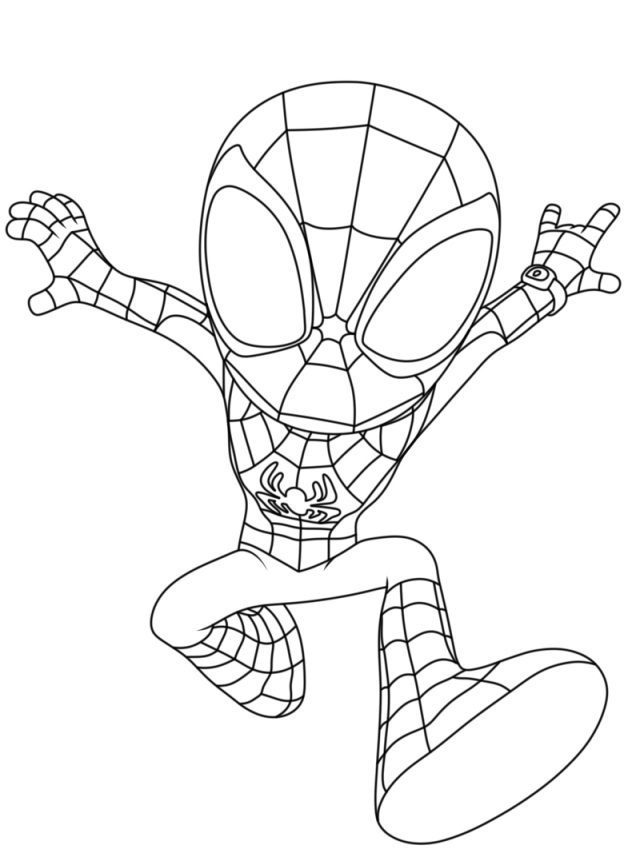 Miles morales in action coloring page