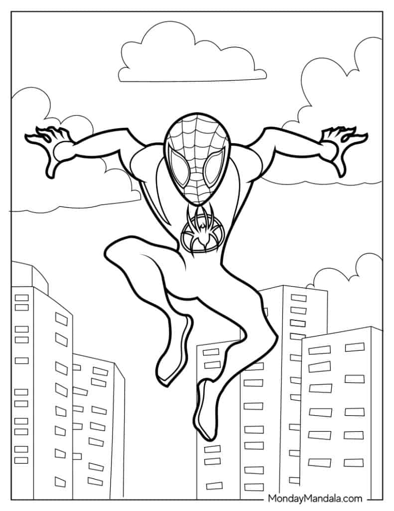 Miles morales coloring pages free pdf printables