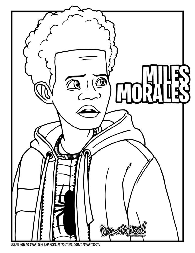 How to draw miles morales spider