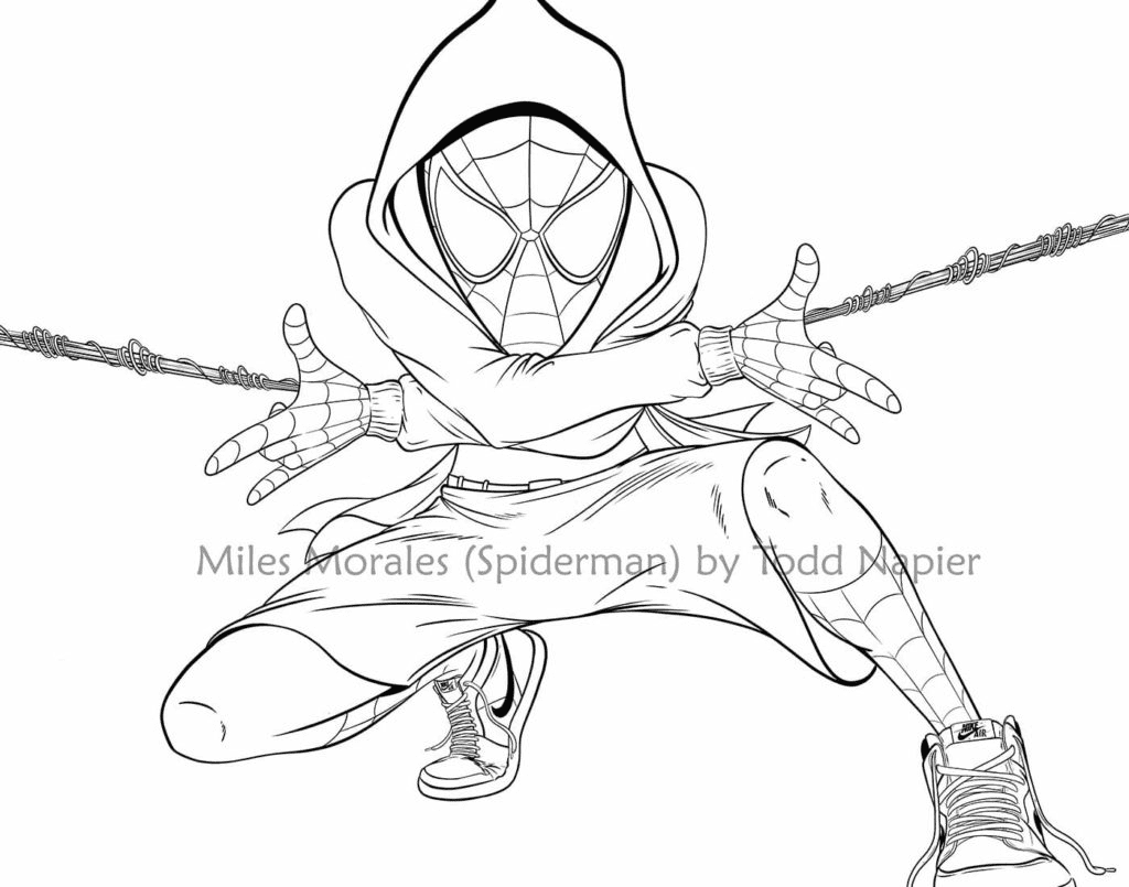 Miles morales coloring pages printable for free download