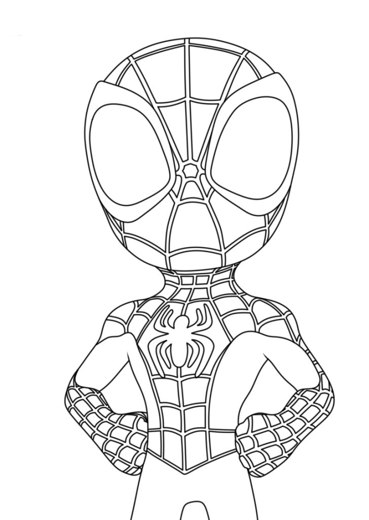 Miles morales in action coloring page