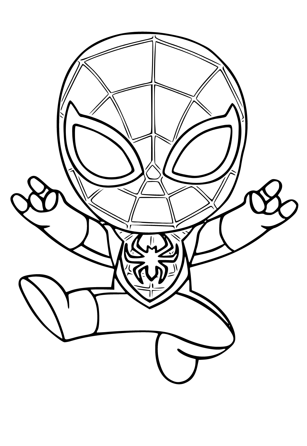 Free printable miles morales cute coloring page for adults and kids