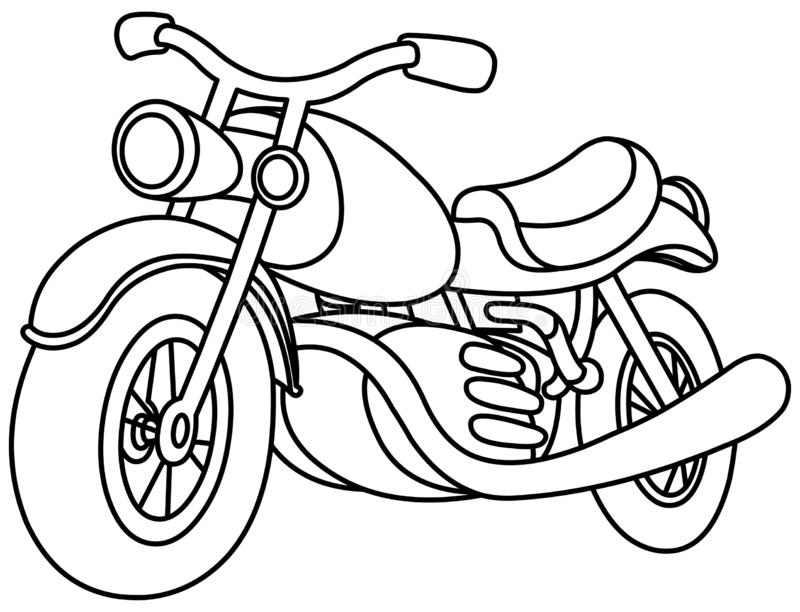 Coloring pages outlined motorcycle coloring page