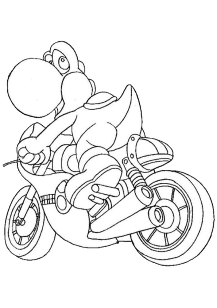 Free easy to print motorcycle coloring pages