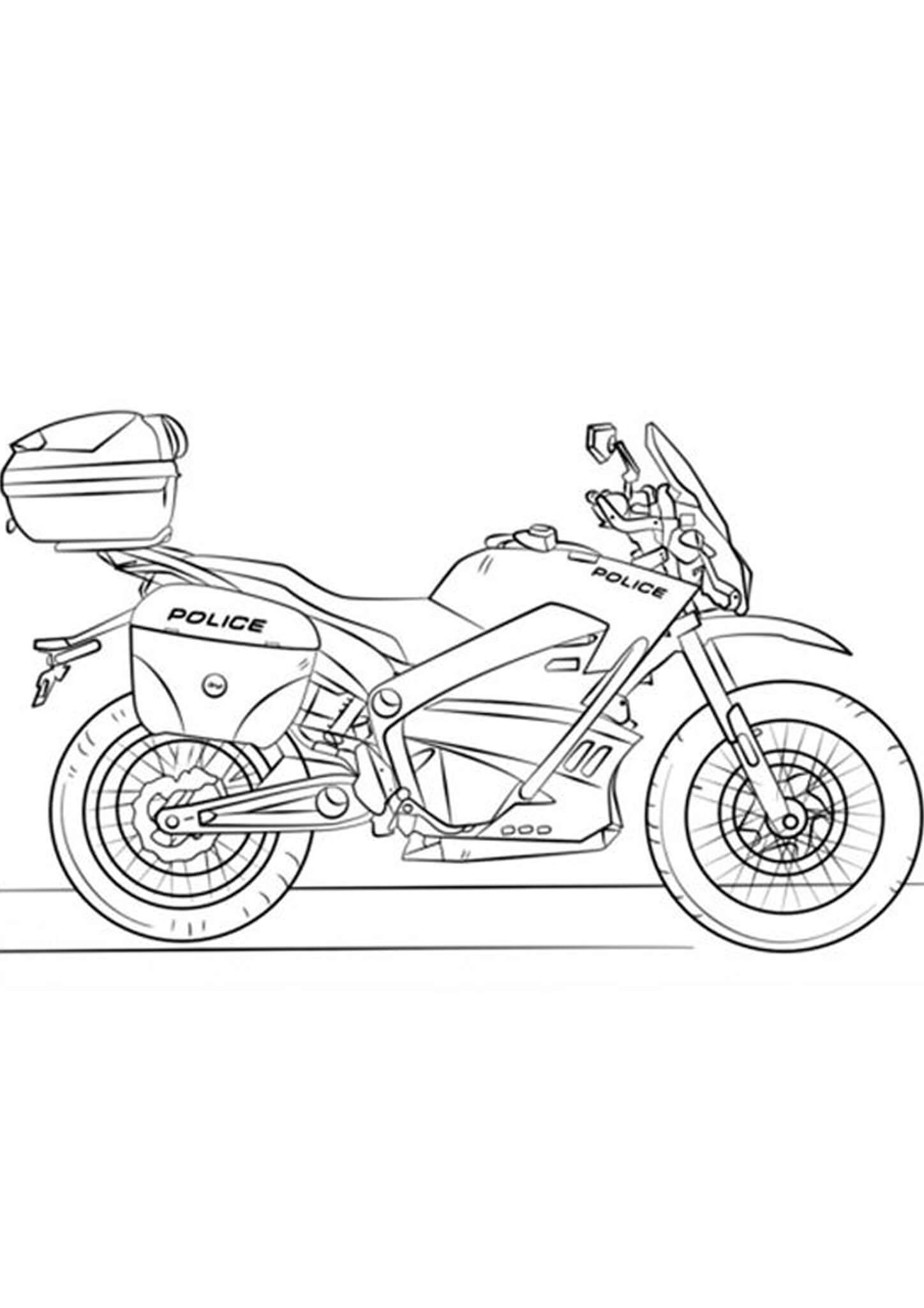 Free easy to print motorcycle coloring pages