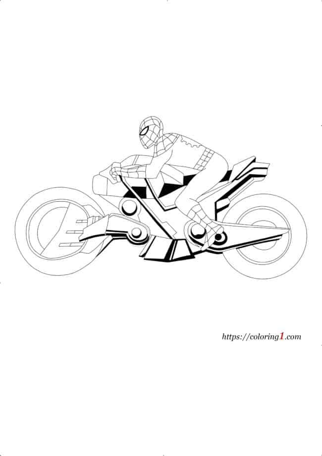 Spiderman motorcycle spiderman coloring superhero coloring pages coloring pages