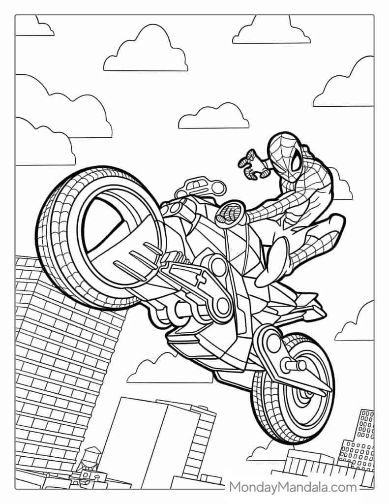 Motorcycle coloring pages free pdf printables