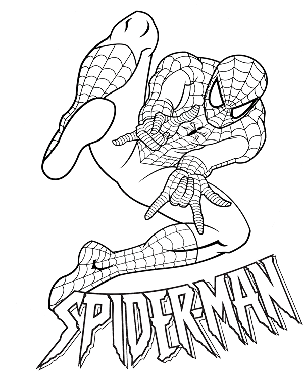 Print spiderman coloring page