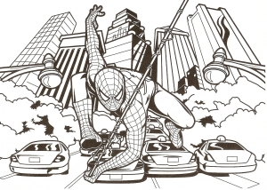 Free spiderman drawing to print and color